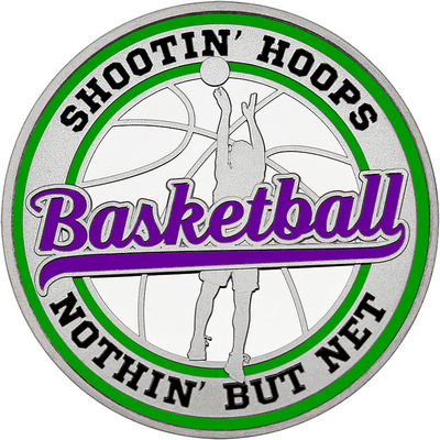 Purple "Basketball" with Green Outer Circular Borders